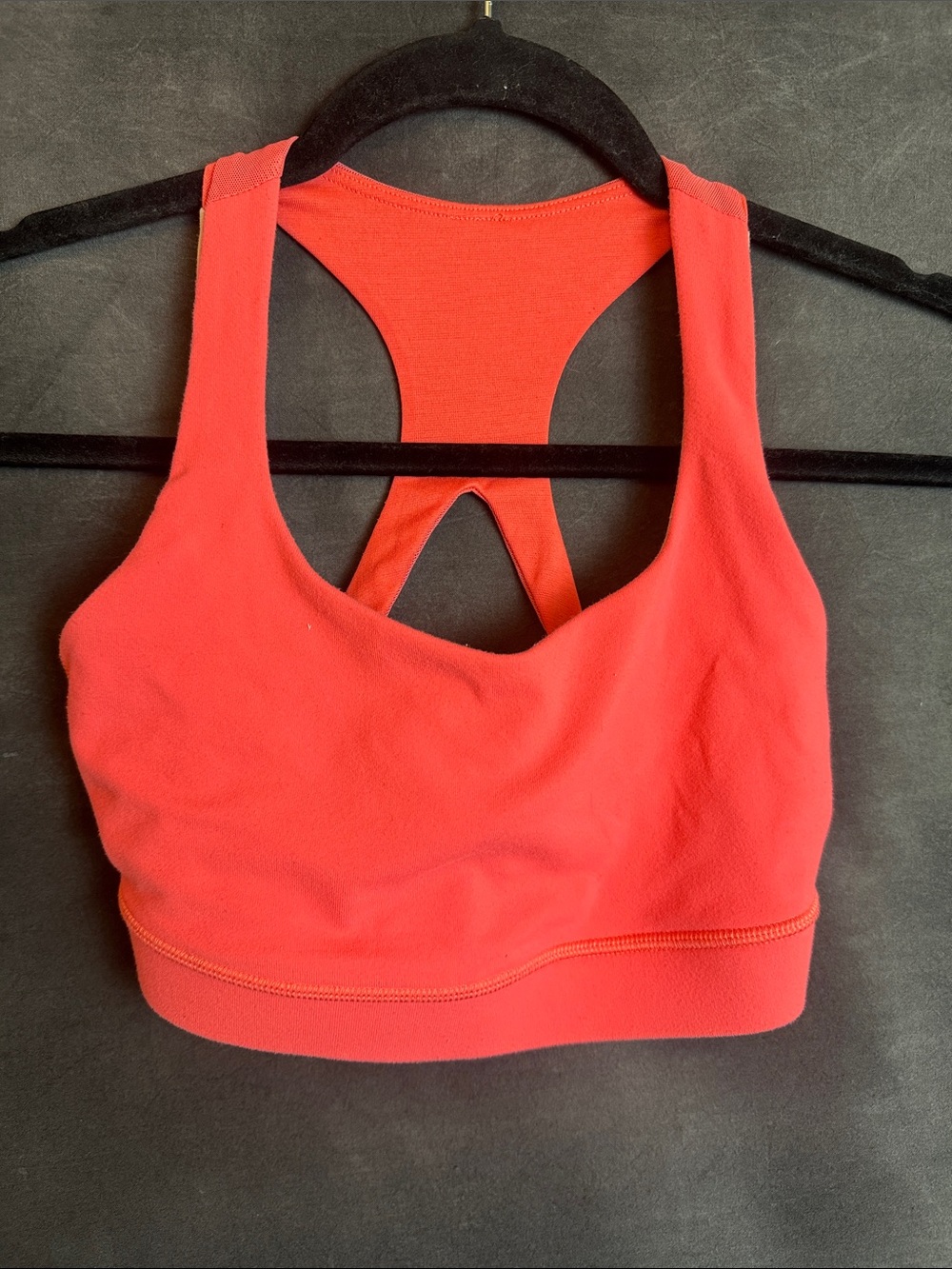 Lululemon Coral Orange Racerback Cutout Sports Bra Activewear Size 4 Workout Top